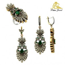 Gümüş Otantik Taşlı Set